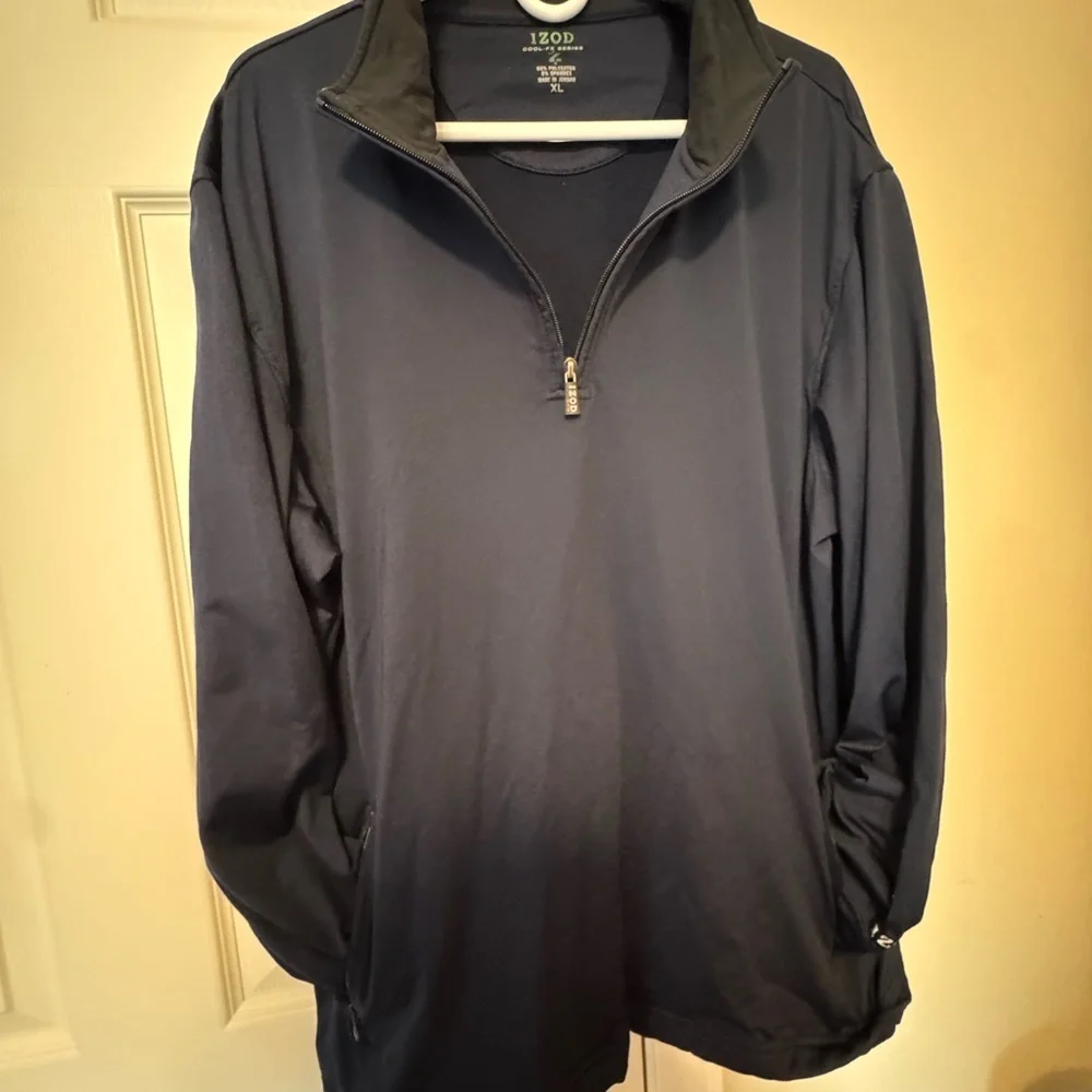 Izod Men's Navy Quarter-Zip Jacket